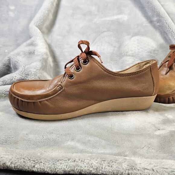 Red Wing Womens 8.5 Steel Toe Work Shoes Brown Leather Oxford